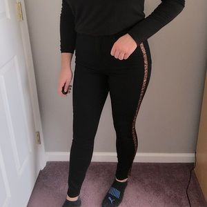 Forever 21 Black & Cheetah High Rise Skinny Jeans